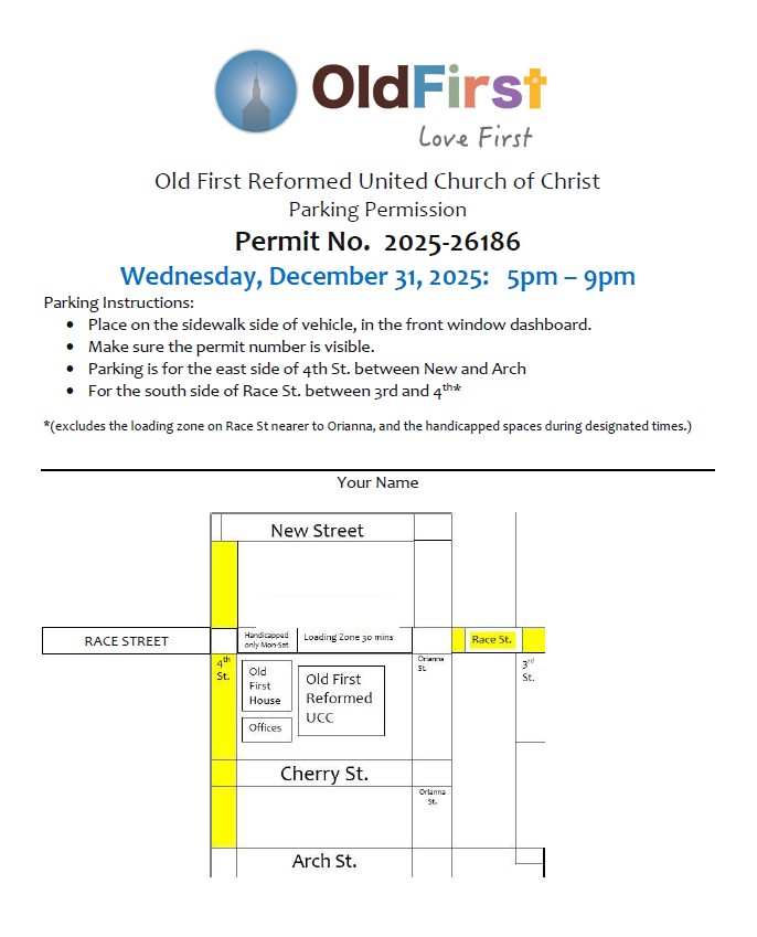 New Years Eve Parking at Old First